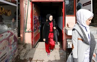 Students leave after an exercise at the Shaolin Wushu club in Kabul, Afghanistan.