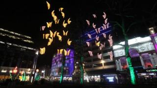 Lights displayed outside Leicester Square