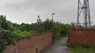 Footpath where one of the attacks happened in Spondon