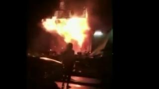 Pear video of the karaoke lounge on fire