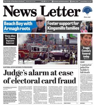 The front page of Friday's News Letter