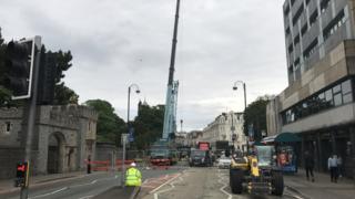 Roadworks in Cardiff