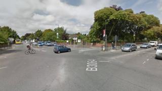 A347 Wimborne Road at the junction with the B3064 Lansdowne Road