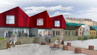 Artist's impression of revamped Caernarfon waterfront