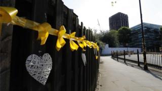 Bunting near Grenfell Tower