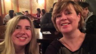 Emma and Pauline before the audience deserted the bar