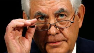 Rex Tillerson, the former chairman and chief executive officer of Exxon Mobil, testifies during a Senate Foreign Relations Committee confirmation hearing to become U.S. Secretary of State on Capitol Hill in Washington, U.S. January 11, 2017.