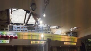 Hole in shop roof