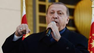 Эрдоган выступает с речью