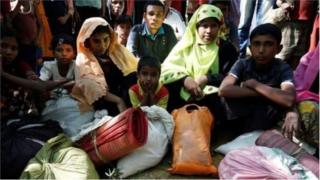 বাংলাদেশের কুতুপালং শিবিরে পালিয়ে আসা একটি রোহিঙ্গা পরিবার