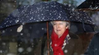 Theresa May attends a Church service in her Maidenhead constituency