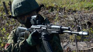 Учения российских военных на случай проникновения террористов на объект минобороны