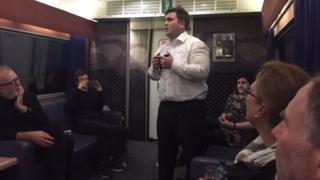 Opera singer on train