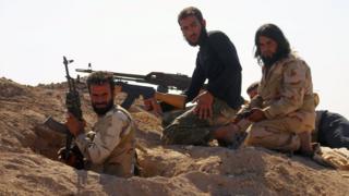 Rebel fighters in the town of Kafr Nabudah, in Hama province, Syria (11 October 2015)