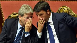 Mr Gentiloni and Matteo Renzi