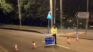 Police cordon during Banbury fire