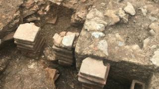 Roman bath house excavation in Chichester