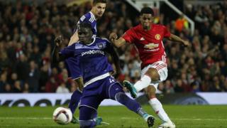 Manchester United"s Marcus Rashford scores their second goal Reuters