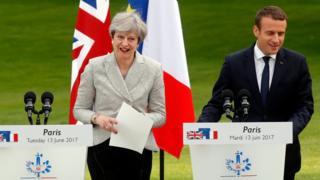Theresa May and Emmanuel Macron