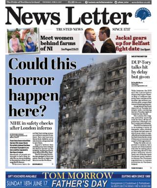 The front page of the News Letter on Thursday