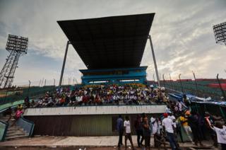 The spectator stands of the Stade Tata Raphael.