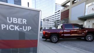 Uber pick-up spot in Houston, Texas (file photo January 2017)
