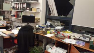 Damage in the school office