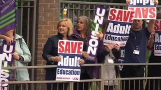 Protests outside Reading College