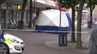 Police tent in Ashton-under-Lyne
