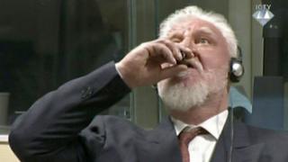 Slobodan Praljak in court at The Hague, 29 November