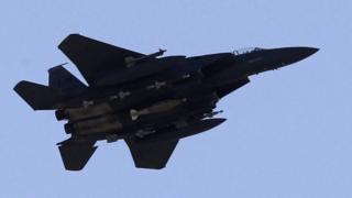 Avión F-15 de la fuerza aérea estadounidense.