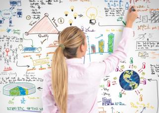 woman at whiteboard