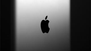 Apple logo on the back of an iPad
