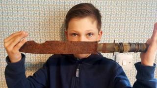 Findlay Watters with sword