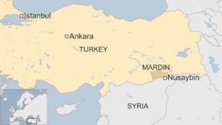 Map of Nusaybin in Turkey