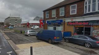 The fire broke out at about 15:20 GMT on Ponteland Road