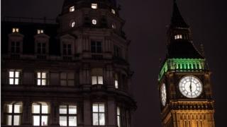 Здание парламента вечером