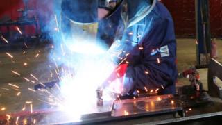 Welder in action