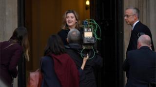 Penny Mordaunt arrives at her new department