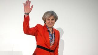 Le Premier ministre, Theresa May, lors du forum des Conservateurs en mars 2017 à Cardiff