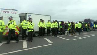 Police at Preston New Road