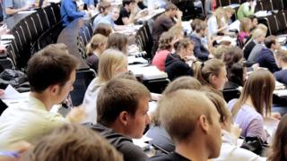 University students in a lecture hall