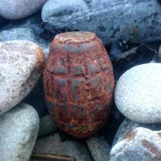 Grenade on beach