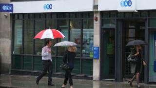 People outside a TSB branch