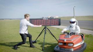 The Stig in a bumper car