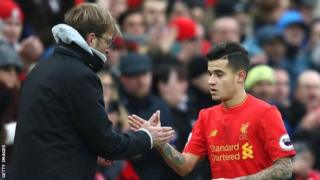 Philippe Coutinho iyo Jurgen Klopp