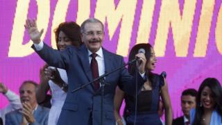 Dominican Republic President Danilo Medina gives a speech to his supporters in Santo Domingo, Dominican Republic, 16 May 2016
