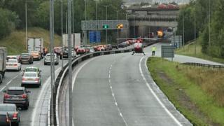 The Wales Air Ambulance at the scene