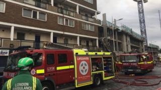 Emergency services at St Pauls Way, Mile End