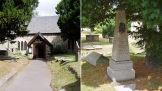 St Mary's Church and the grave of bard John Jones